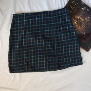 🌿Zaful🌿green plaid mini skirt high waisted